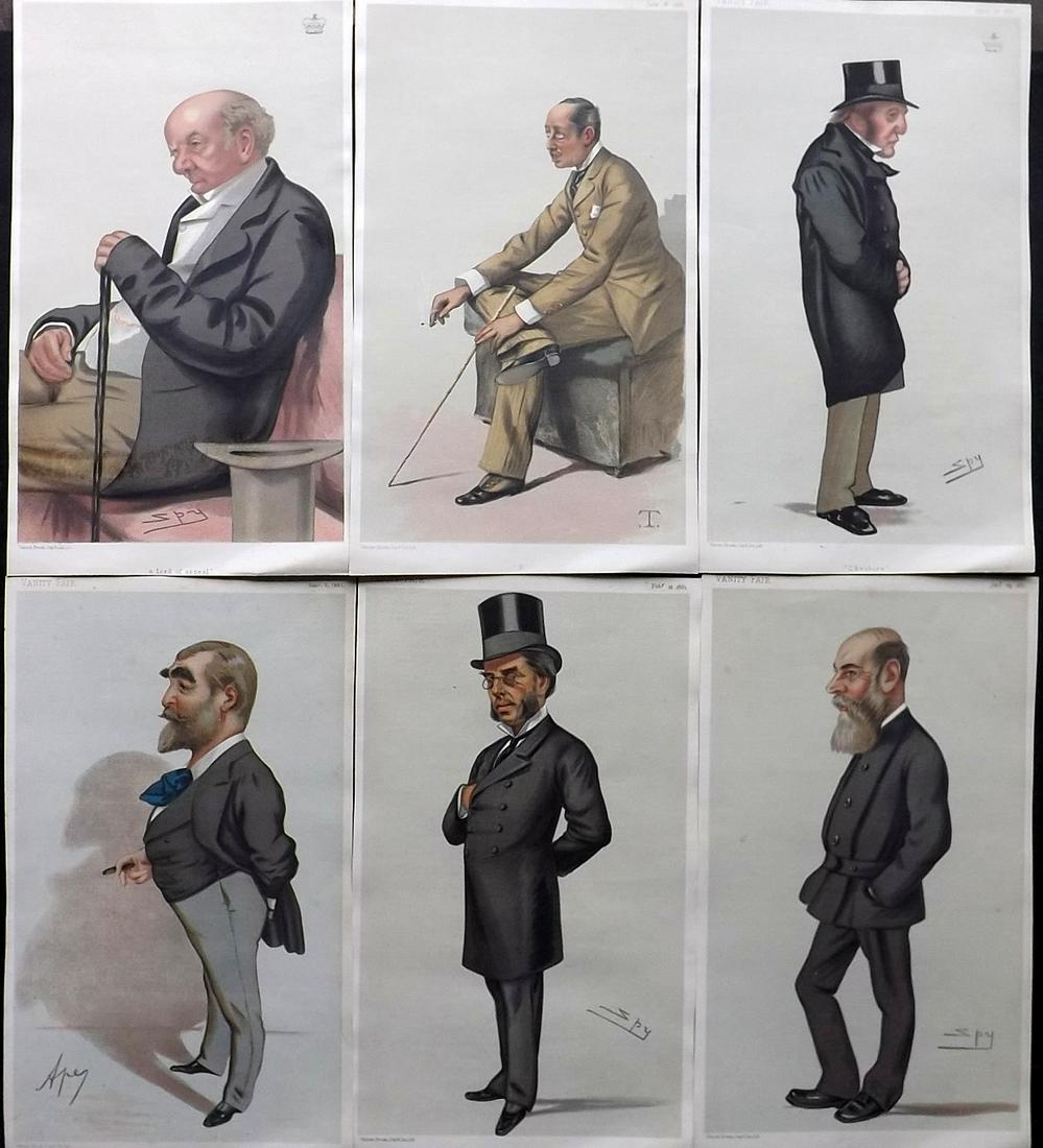 Vanity Fair Prints 1881 Lot of 6 Spy etc Cartoons (1 of 2)