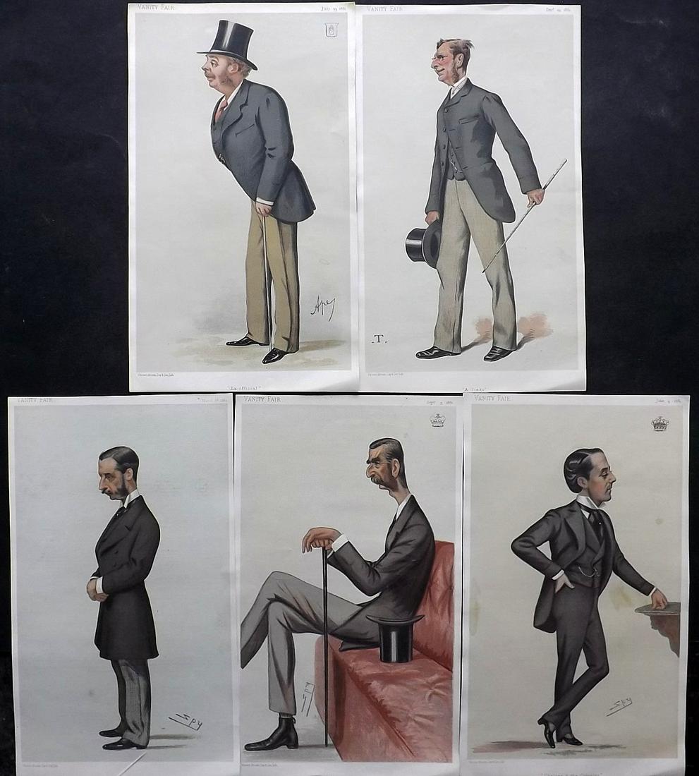 Vanity Fair Prints 1881 Lot of 5 Spy etc Cartoons (1 of 2)
