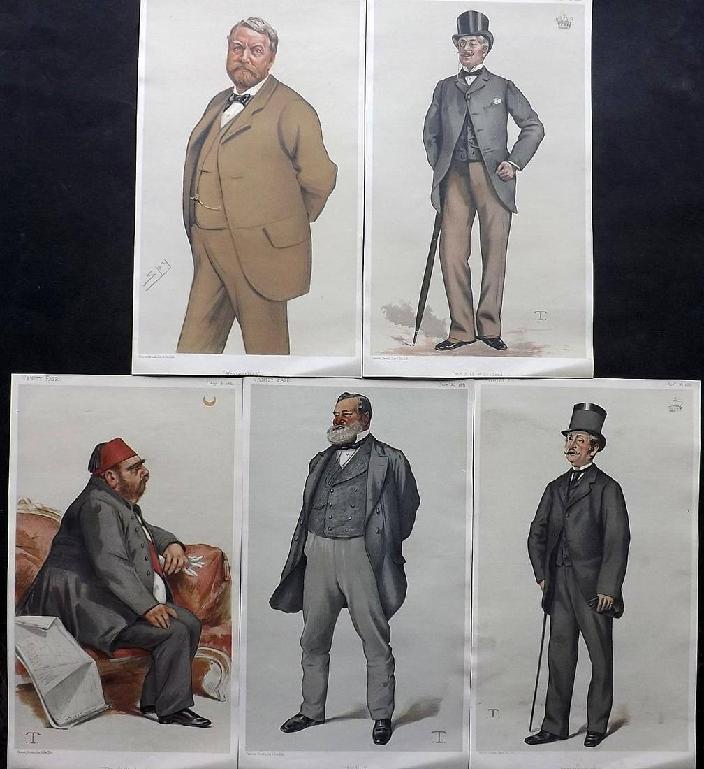 Vanity Fair Prints 1881 Lot of 5 Spy etc Cartoons (1 of 2)