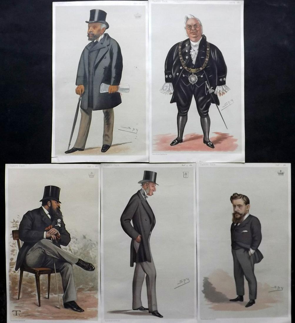 Vanity Fair Prints 1881 Lot of 5 Spy etc Cartoons (1 of 2)