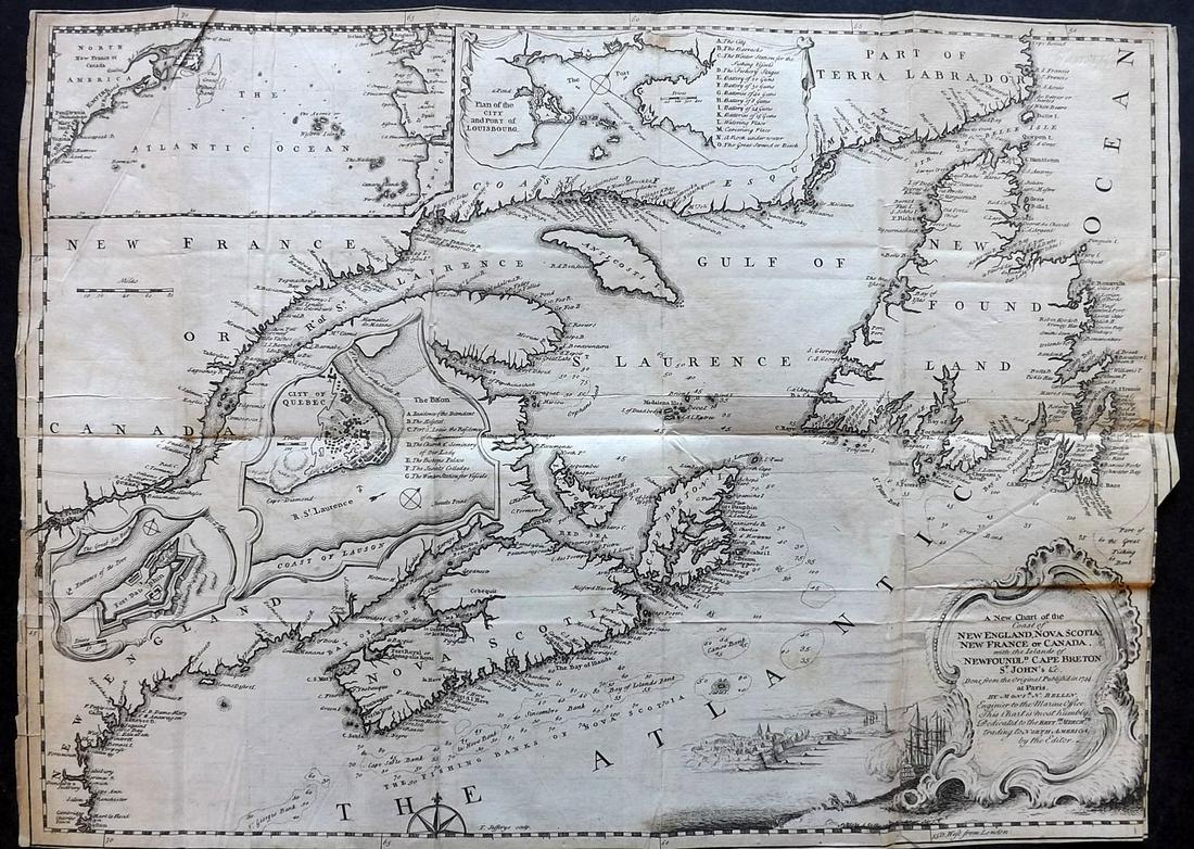Bellin, Jacques 1746 Map of Canada & New England (1 of 2)