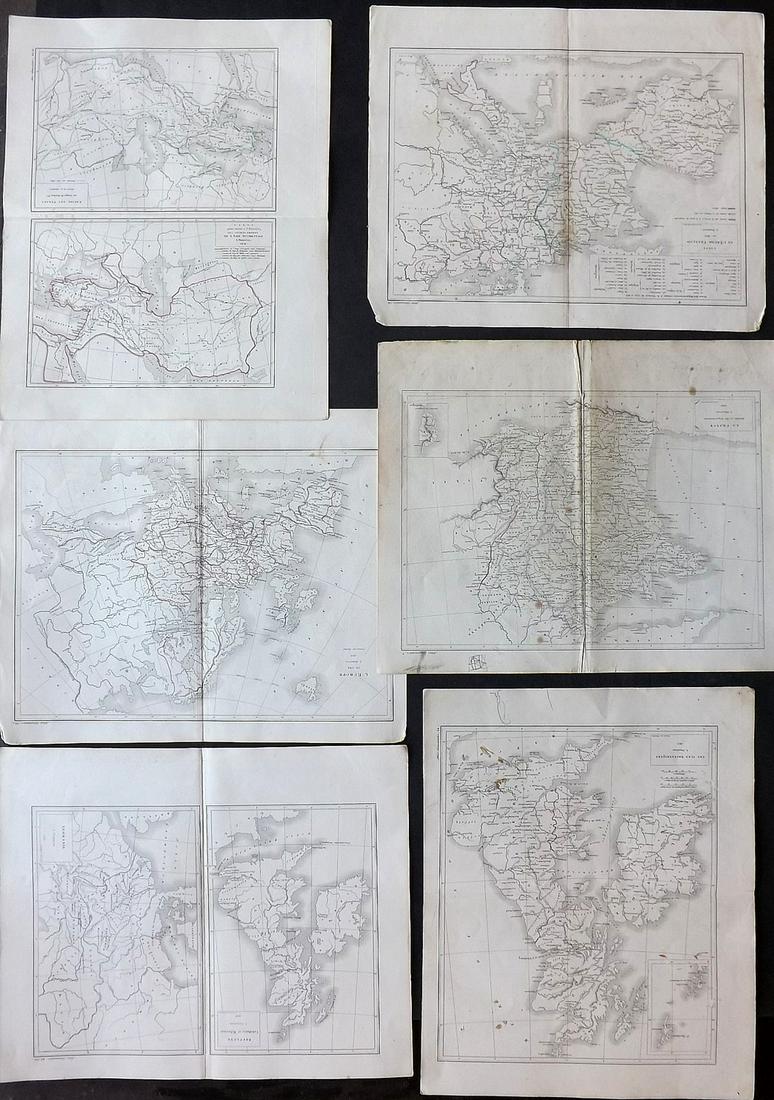 Dussieux, Louis 1859 Mixed Lot of 6 Maps (1 of 2)