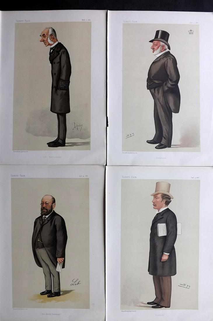 Vanity Fair Prints 1886 Lot of 4 Spy etc Cartoons (1 of 2)