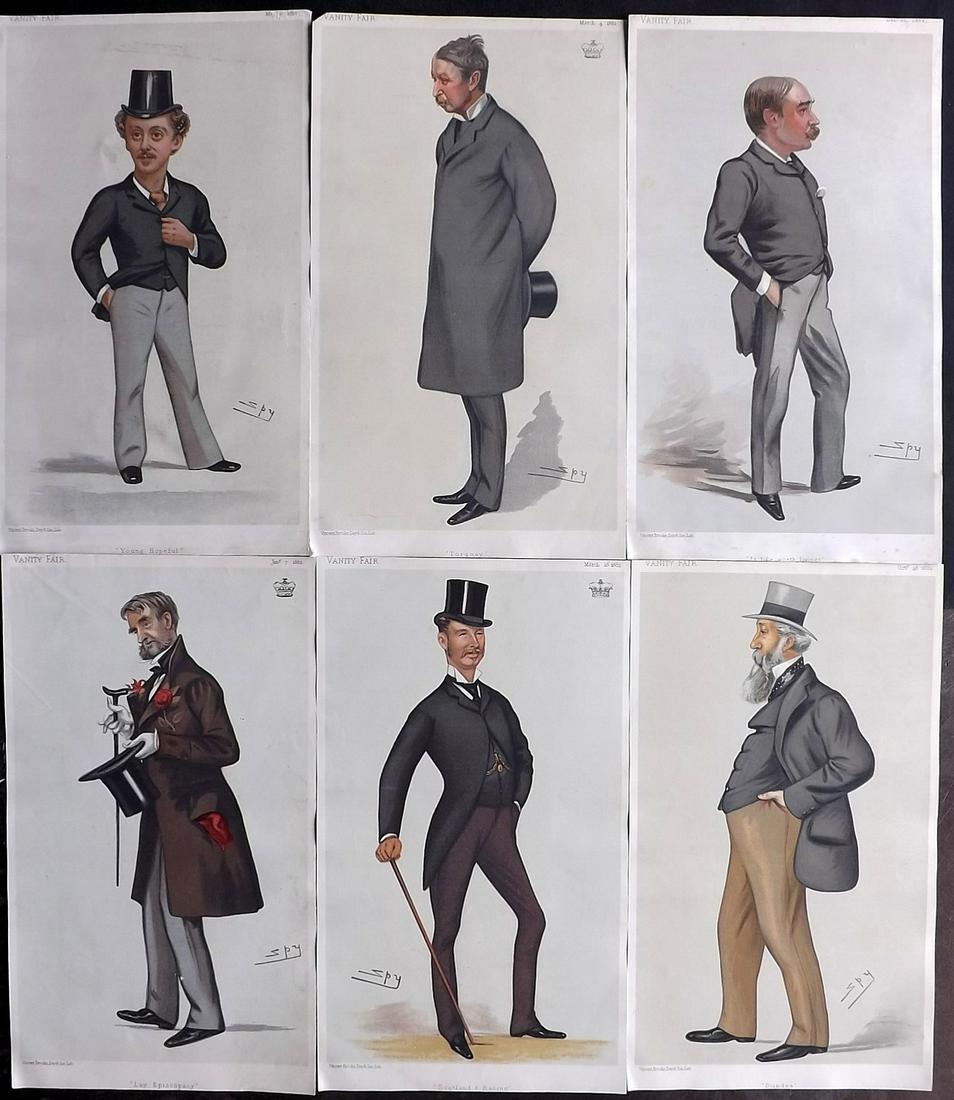 Vanity Fair Prints 1886 Lot of 6 Spy etc Cartoons (1 of 2)