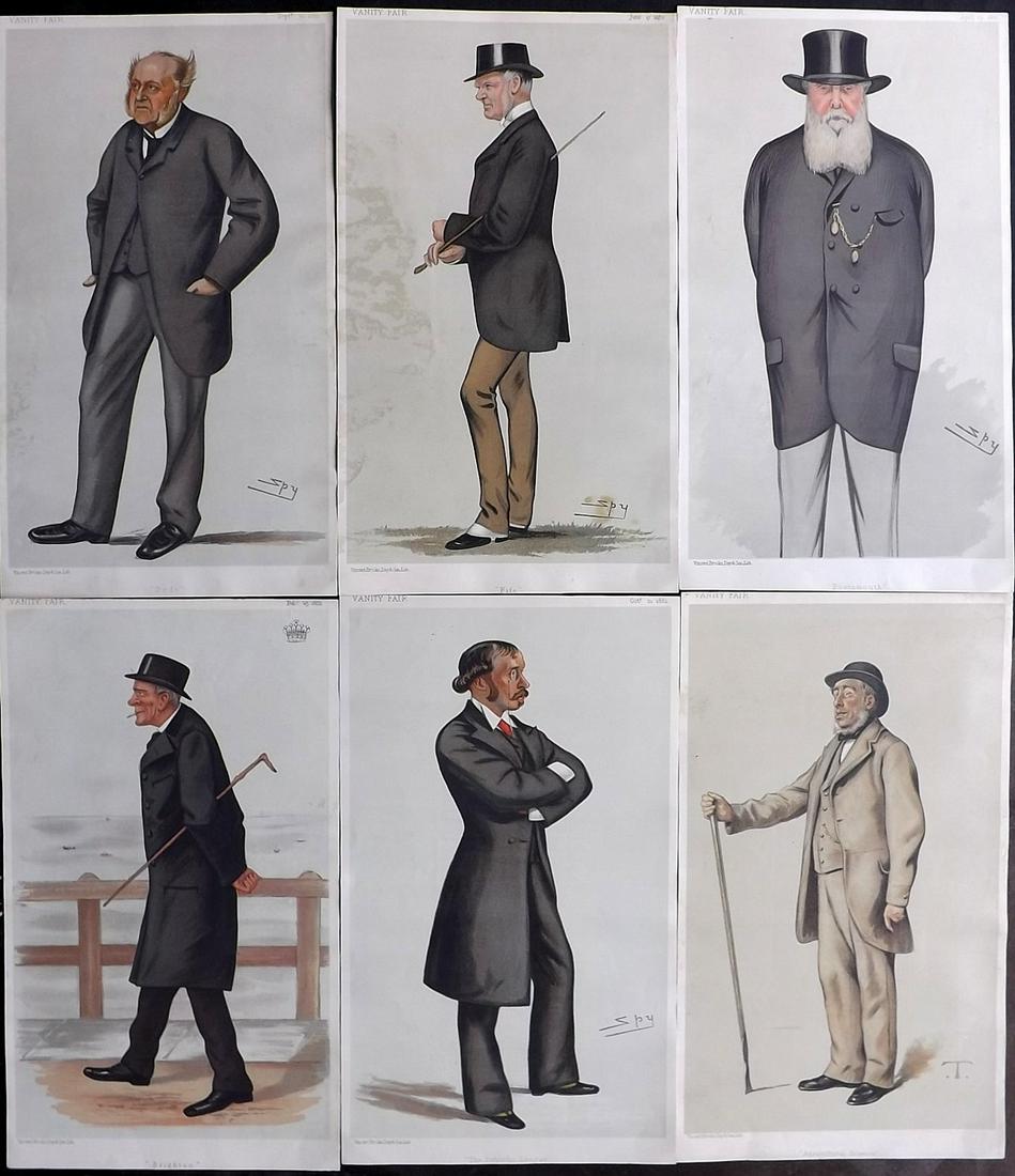 Vanity Fair Prints 1886 Lot of 6 Spy etc Cartoons (1 of 2)