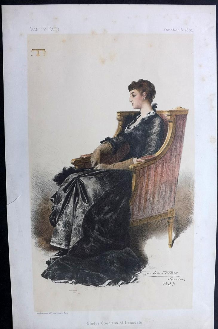 Vanity Fair Print 1883 Gladys, Countess of Lonsdale (1 of 2)