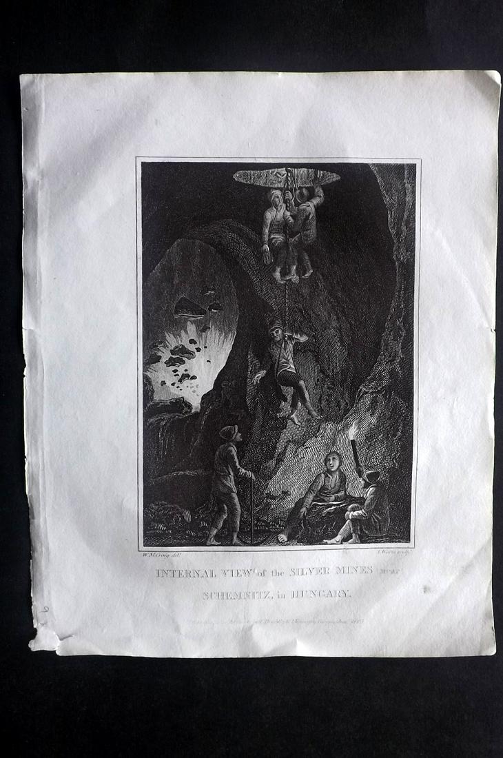 Blomfield, E. 1807 Print Silver Mines Schemnitz Hungary (1 of 2)