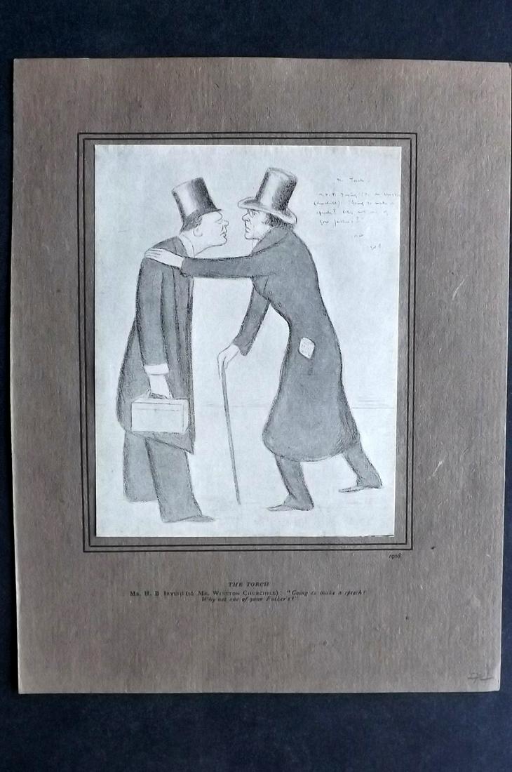 Beerbohm, Max 1914 Caricature. Winston Churchill (1 of 2)