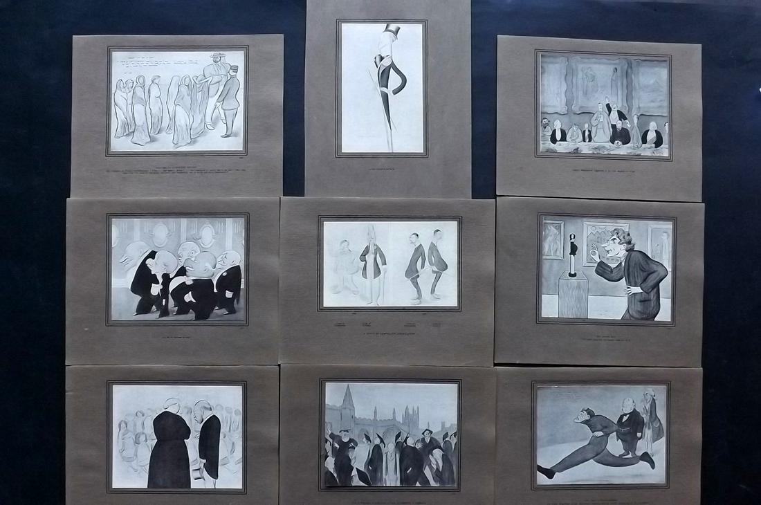 Beerbohm, Max 1914 Lot of 9 Caricatures (1 of 2)