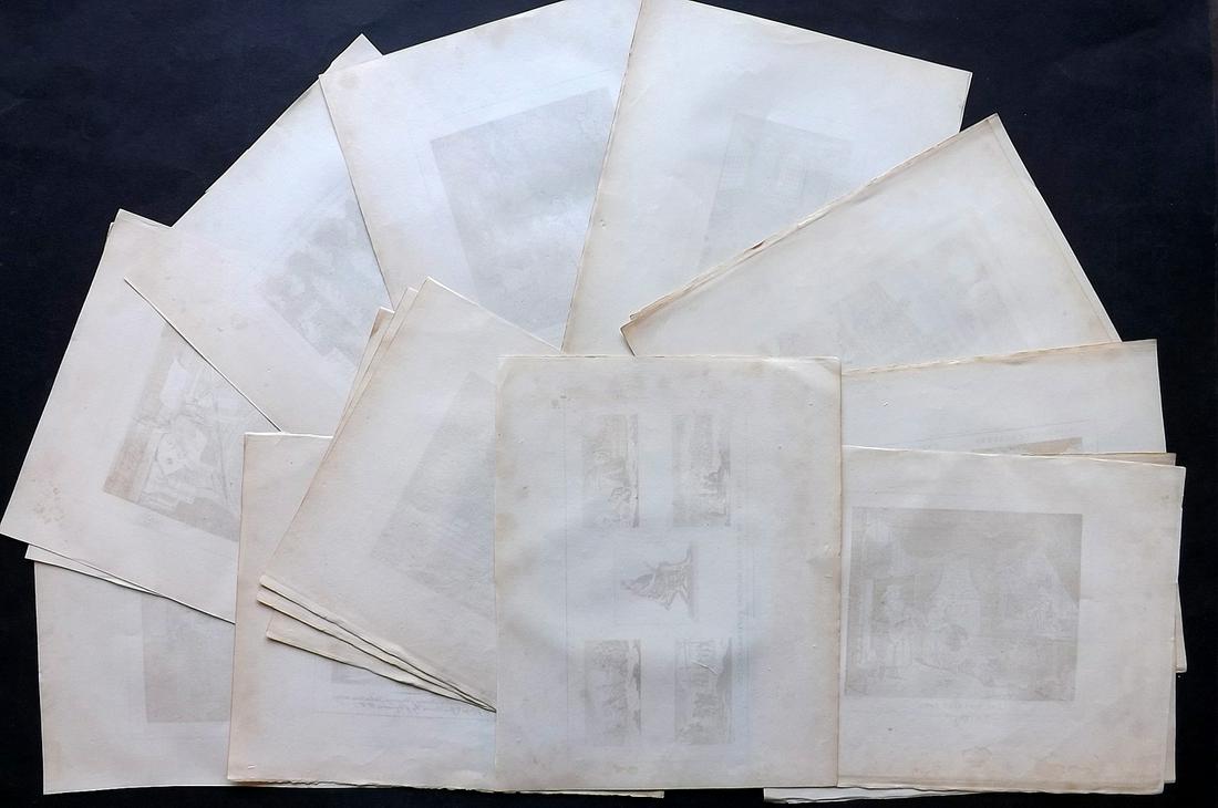Old Paper Bookbinding C1807 Lot of 16 Laid Paper Sheets (1 of 2)