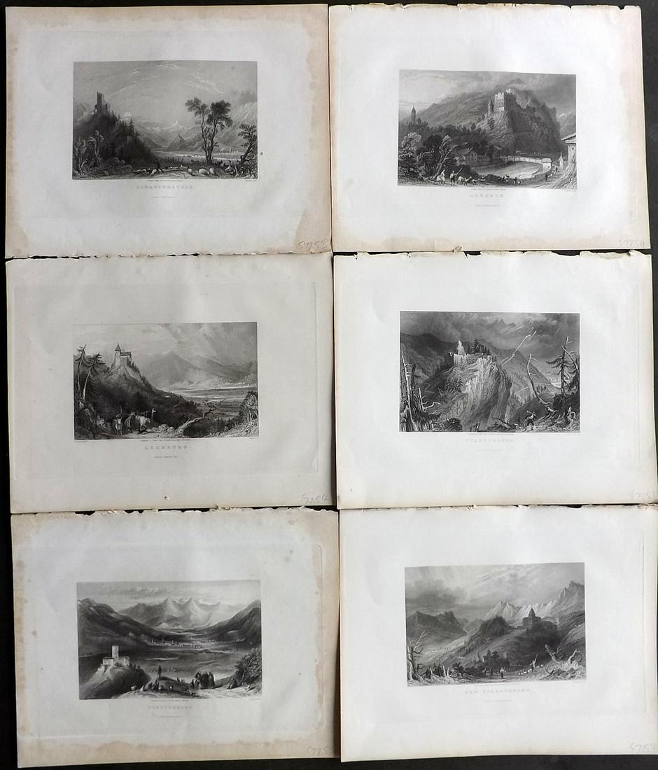 Allom, Thomas 1836 Lot 6 Steel Engravings Tyrol Austria (1 of 2)