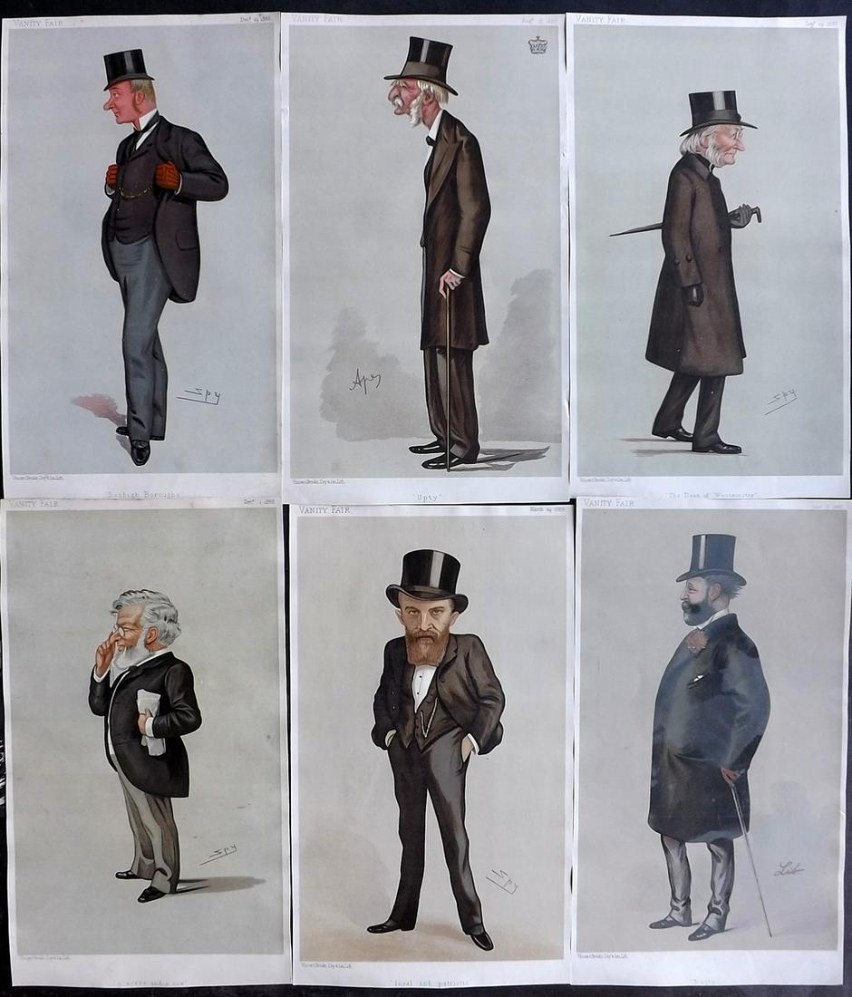 Vanity Fair Prints 1888 Lot of 6 Spy etc Cartoons (1 of 2)