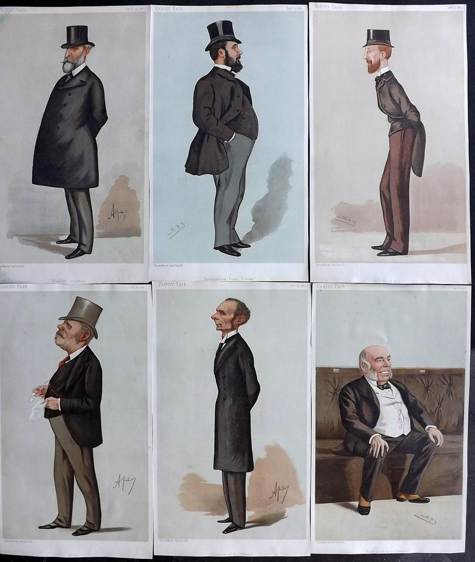 Vanity Fair Prints 1887 Lot of 6 Spy etc Cartoons (1 of 2)