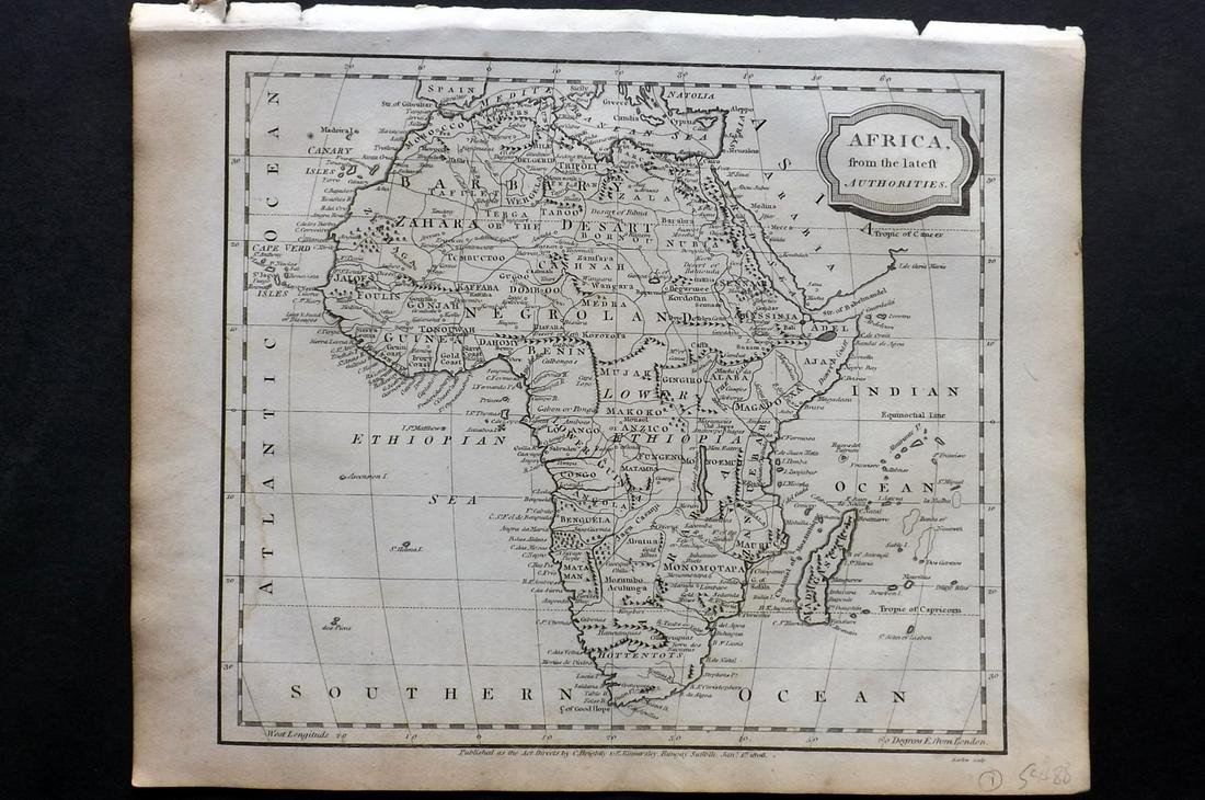 Barlow 1807 Antique Map. Africa (1 of 2)