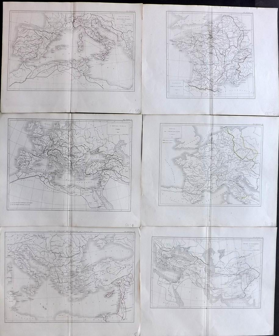 Dussieux, Louis 1859 Lot of 6 Maps. Ancient Empires etc (1 of 2)