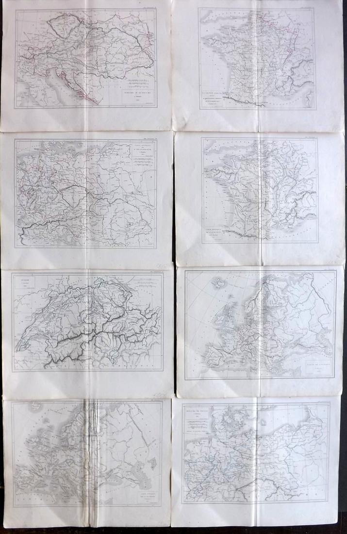 Dussieux, Louis 1859 Lot of 8 European Maps (1 of 2)