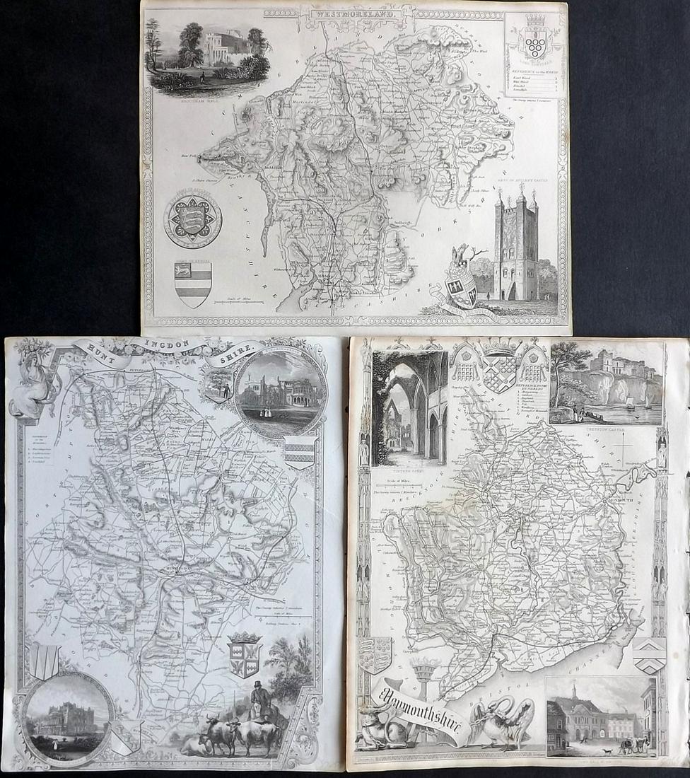 Moule, Thomas C1840 Lot of 3 British County Maps (1 of 2)