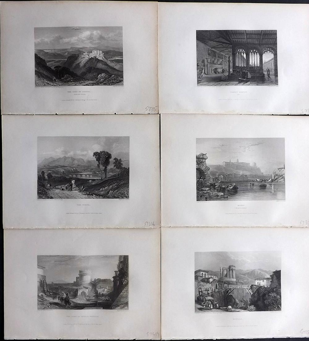 Finden, E. & W. 1834 Lot of 6 Steel Engraved Views. (1 of 2)