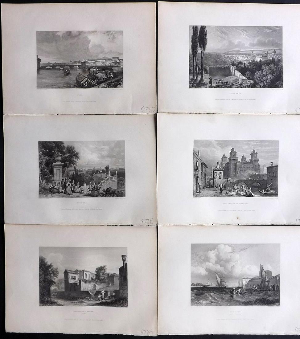 Finden, E. & W. 1834 Lot of 6 Steel Engraved Views. (1 of 2)