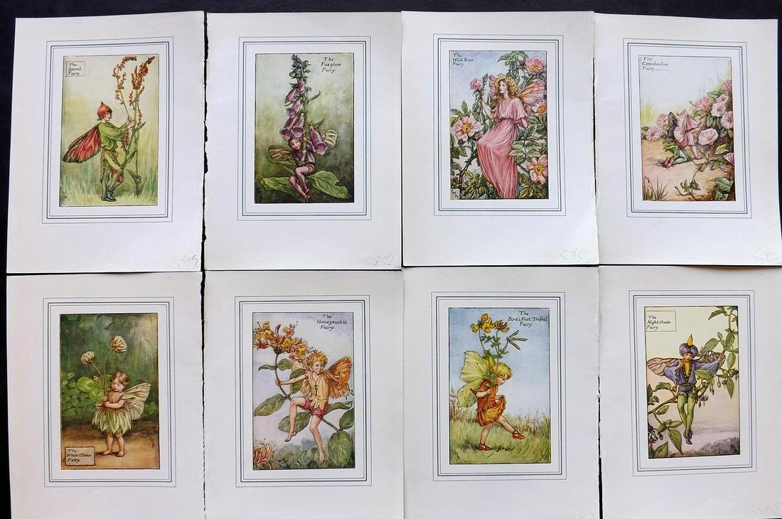 Barker, Cicely Mary C1930 Lot of 8 Flower-Fairy Prints: Lithographs Published C1935-45 by Blackie & Son, London & Glasgow for the "Flower-Fairies" Series by Cicely Mary Barker. Slightly Larger images/paper than usual from "The Book of the Flower Fairies" R