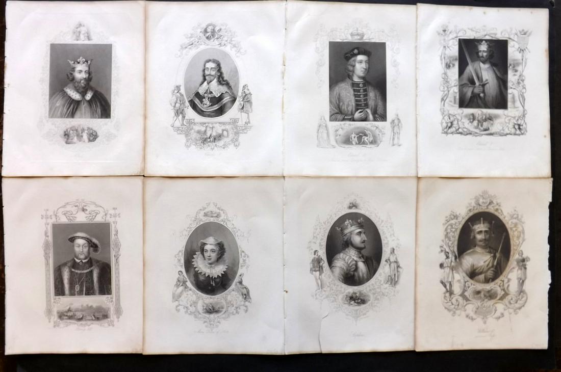 Barclay, James C1840 Lot of 8 Portraits. Kings & Queens (1 of 2)