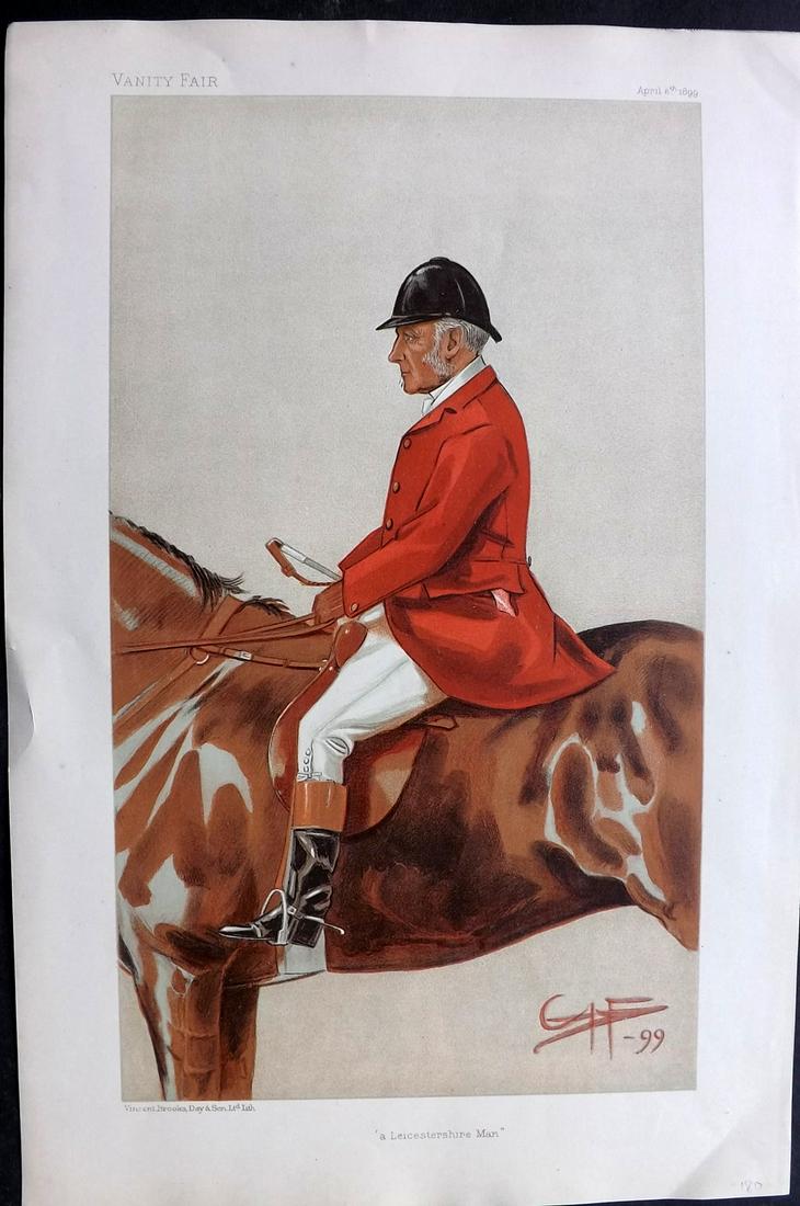 Vanity Fair Print 1899 William Ward Tailby, Foxhunter: Chromolithograph Published 1869-1914, London for "Vanity Fair" Paper Size: 15 x 10 inch (38 x 25cm) Good Condition