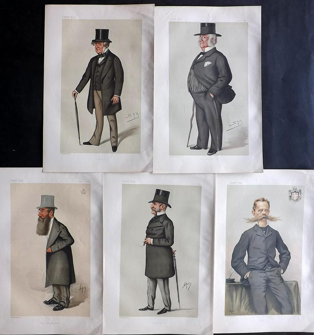 Vanity Fair Print 1878 Lot of 5 Spy etc Cartoons (1 of 2)
