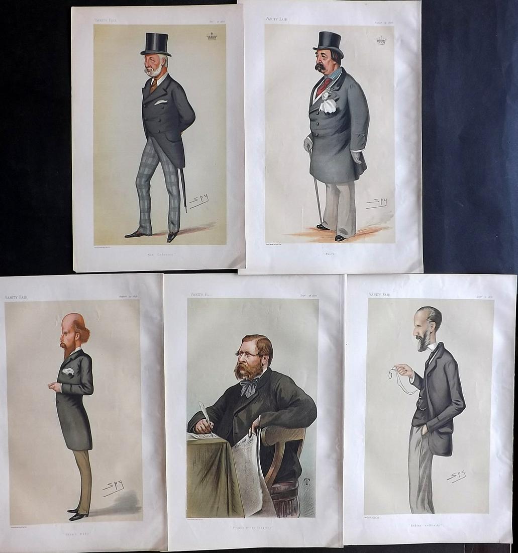 Vanity Fair Print 1878 Lot of 5 Spy etc Cartoons (1 of 2)