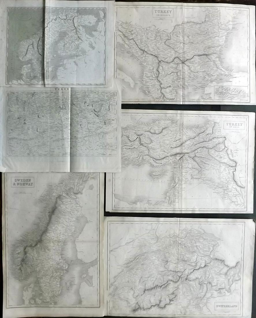 Maps 19th Cent. Mixed Lot of 6 Maps (1 of 2)