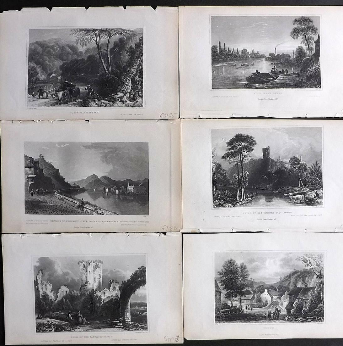 Black (Pub) 1840 Lot of 6 Steel Engraved Views. Belgium (1 of 2)