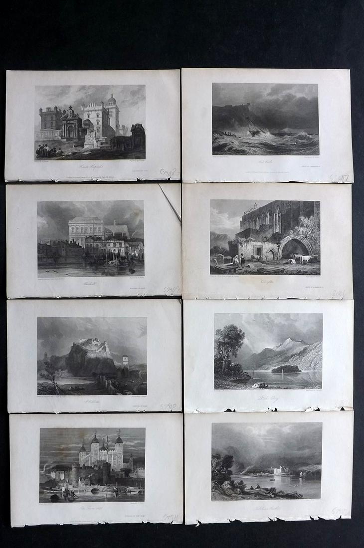 British Views 1833 Lot of 8 Prints from Waverley (1 of 2)