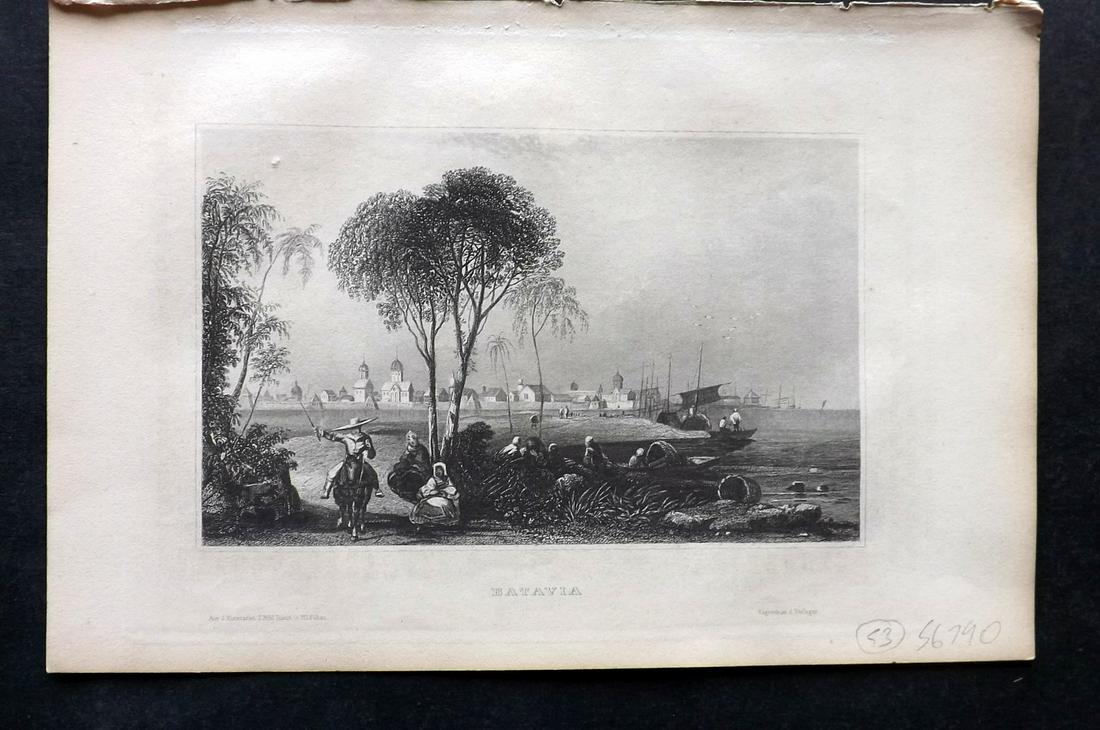 Meyer, Joseph 1858 Engraved View. Batavia East Indies (1 of 2)