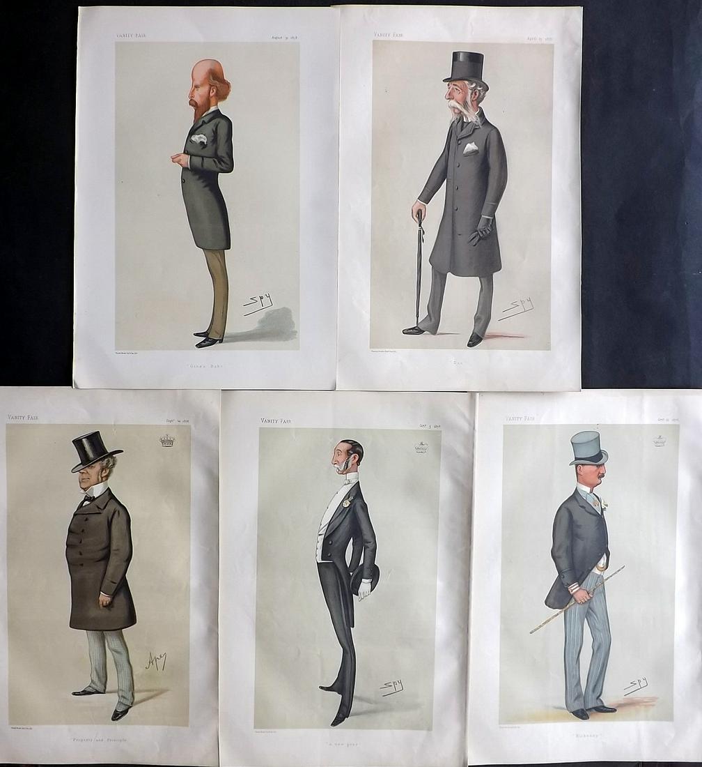 Vanity Fair Print 1878 Lot of 5 Spy etc Cartoons (1 of 2)