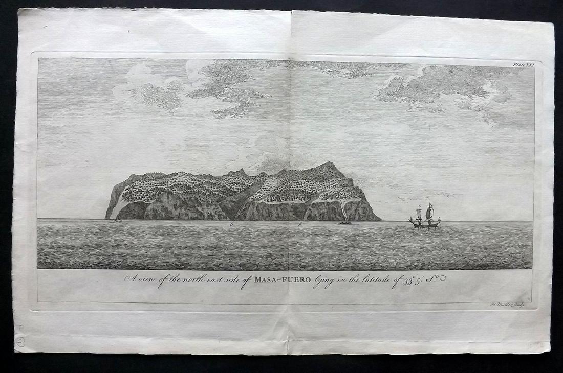 Anson, George C1750 Folio View of Masa-Fuero, Chile (1 of 2)