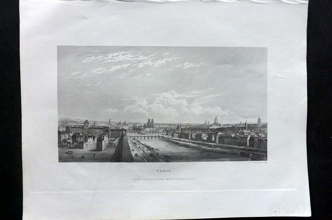 Barclay, James C1835 Antique Print. Paris, France: Steel Engraving Published C1835 by Thomas Kelly, London for "A New and Universal English Dictionary" by the Rev. James Barclay. Paper Size: 10.5 x 8 inch (27 x 21cm) Good Condition