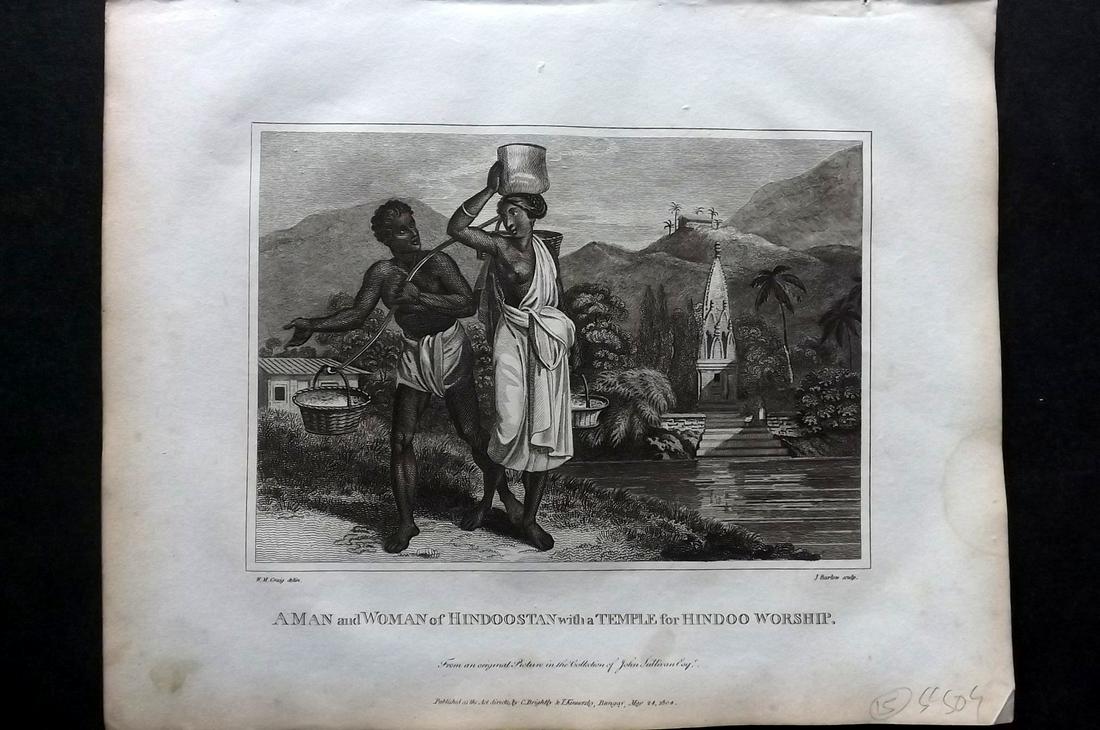 Blomfield, E. 1807 Print. Man & Woman of India (1 of 2)