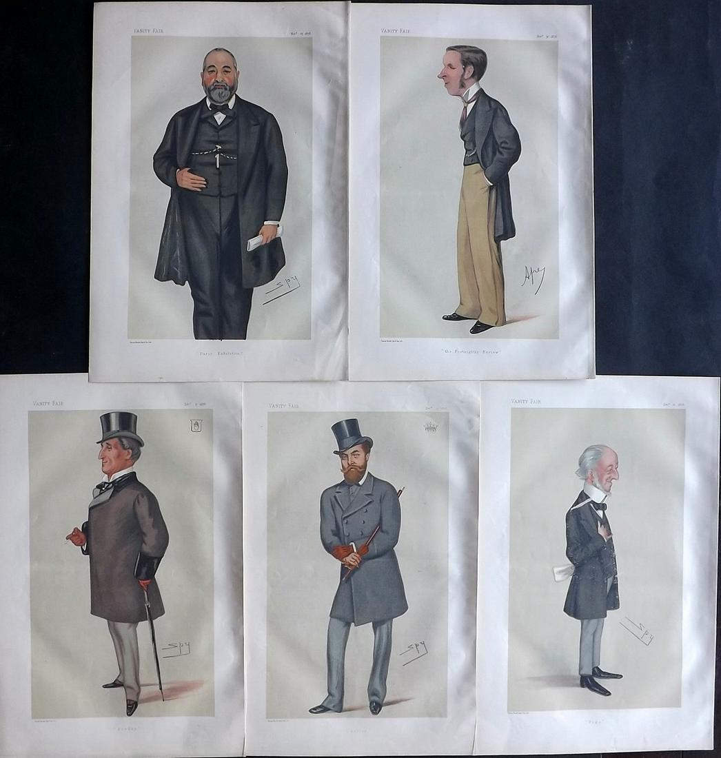 Vanity Fair Print 1878 Lot of 5 etc Spy Cartoons (1 of 2)