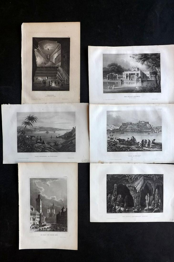 Meyer, Joseph 1858 Lot of 6 Steel Views. Europe: Incl Slovenia, Turkey, Poland, Czech Republic, and Hungary. Steel Engraving Published 1833-61 [1858] Hildburghausen, Germany for "Meyer's Universum" by Joseph Meyer. Paper Size: 9 x 6 inch (23 x 16cm)