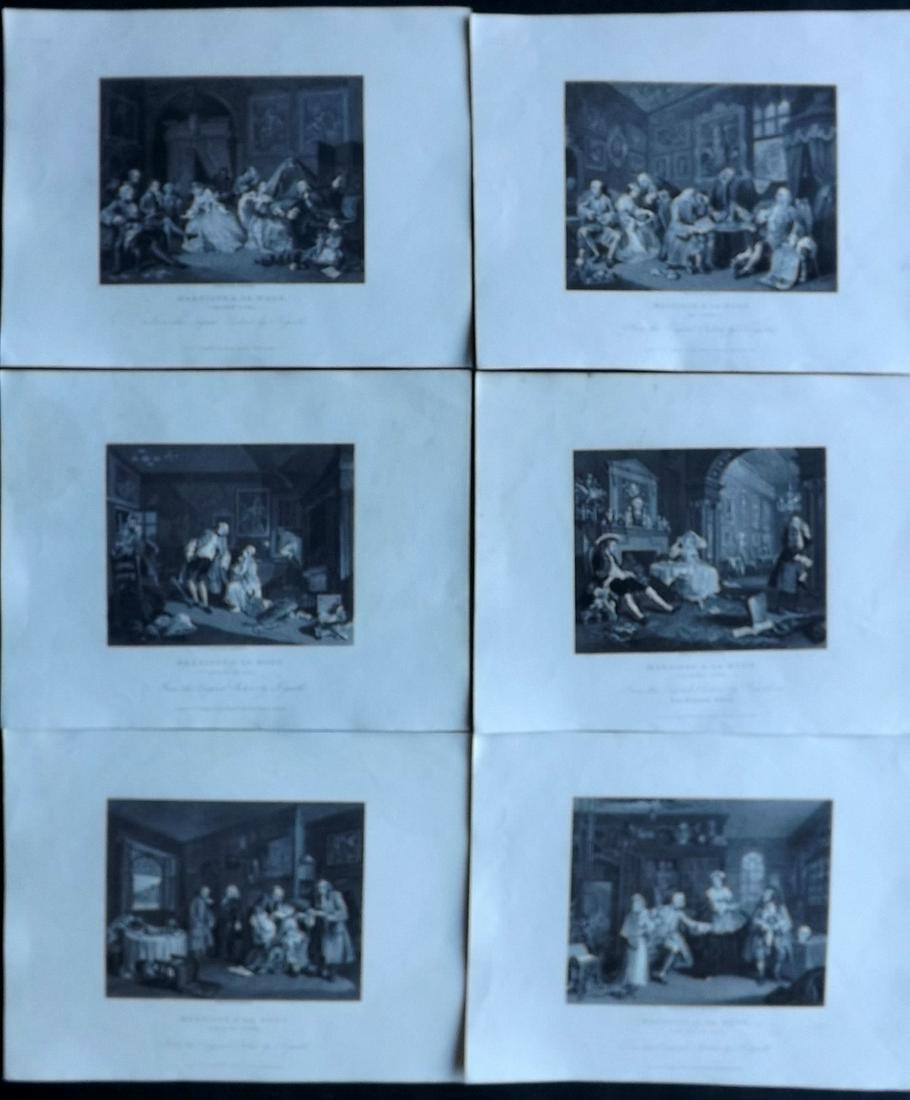 Hogarth, William 1833 Set 6 Prints. Marriage-A-La-Mode (1 of 2)