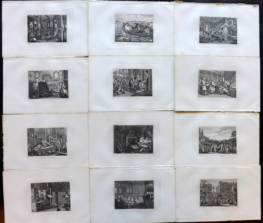 Hogarth, William 1884 Set 12 Prints. Industry Idleness (1 of 2)