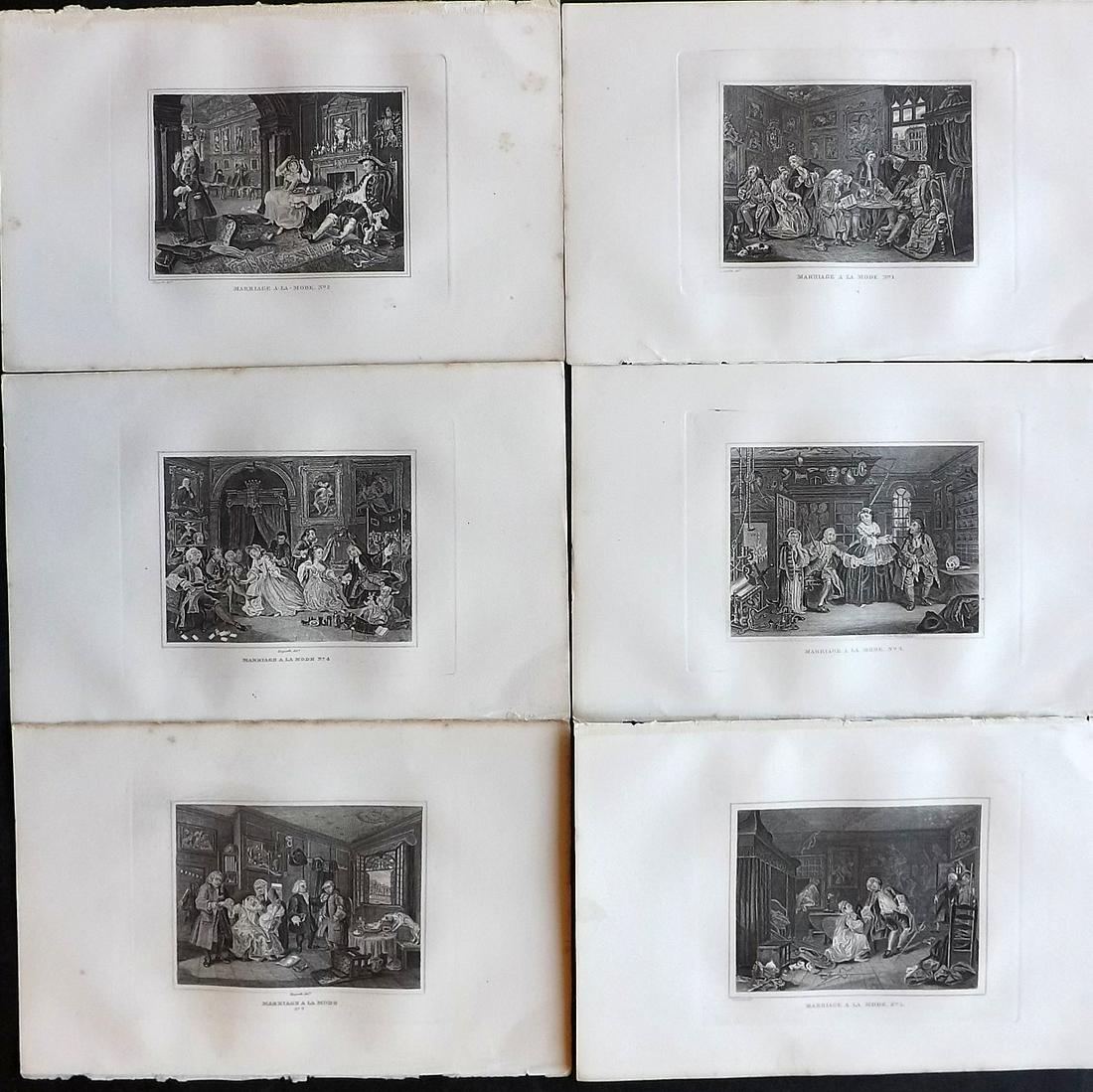 Hogarth, William 1884 Set 6 Prints. Marriage-A-La-Mode (1 of 2)