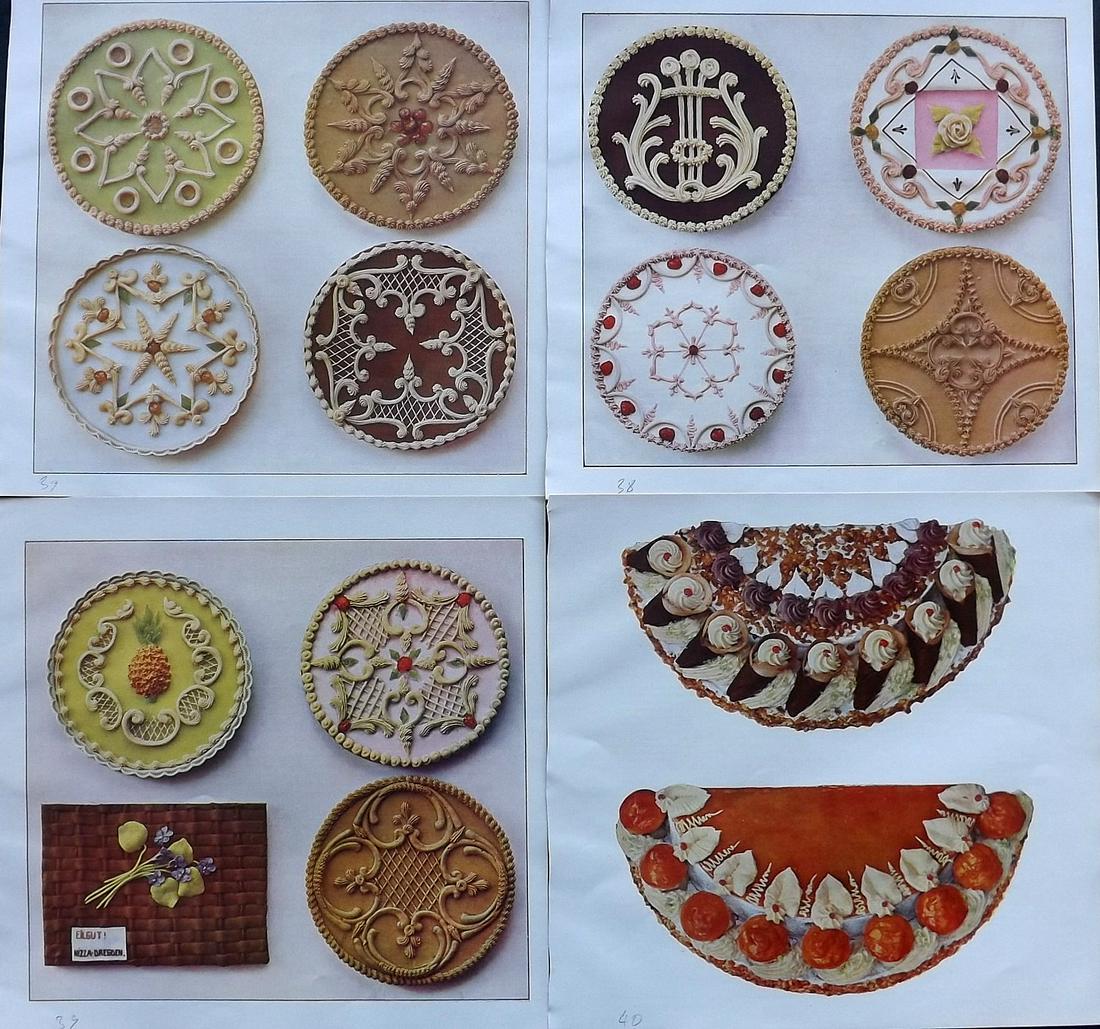 Weber, Johannes 1923 Lot of 4 Food Prints. Cakes (1 of 2)