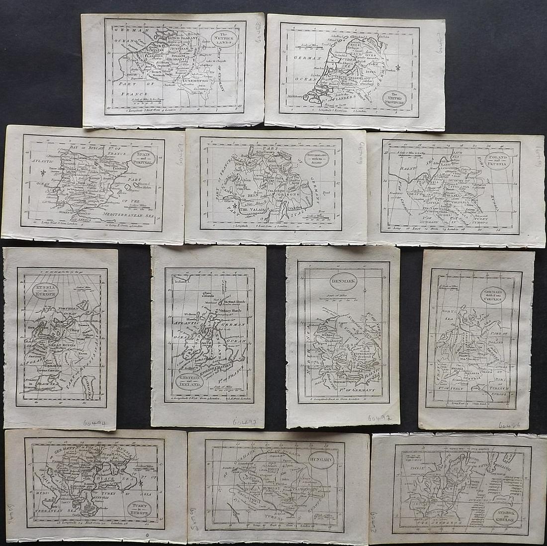 Turner, Richard 1808 Lot of 12 Miniature Maps (1 of 5)