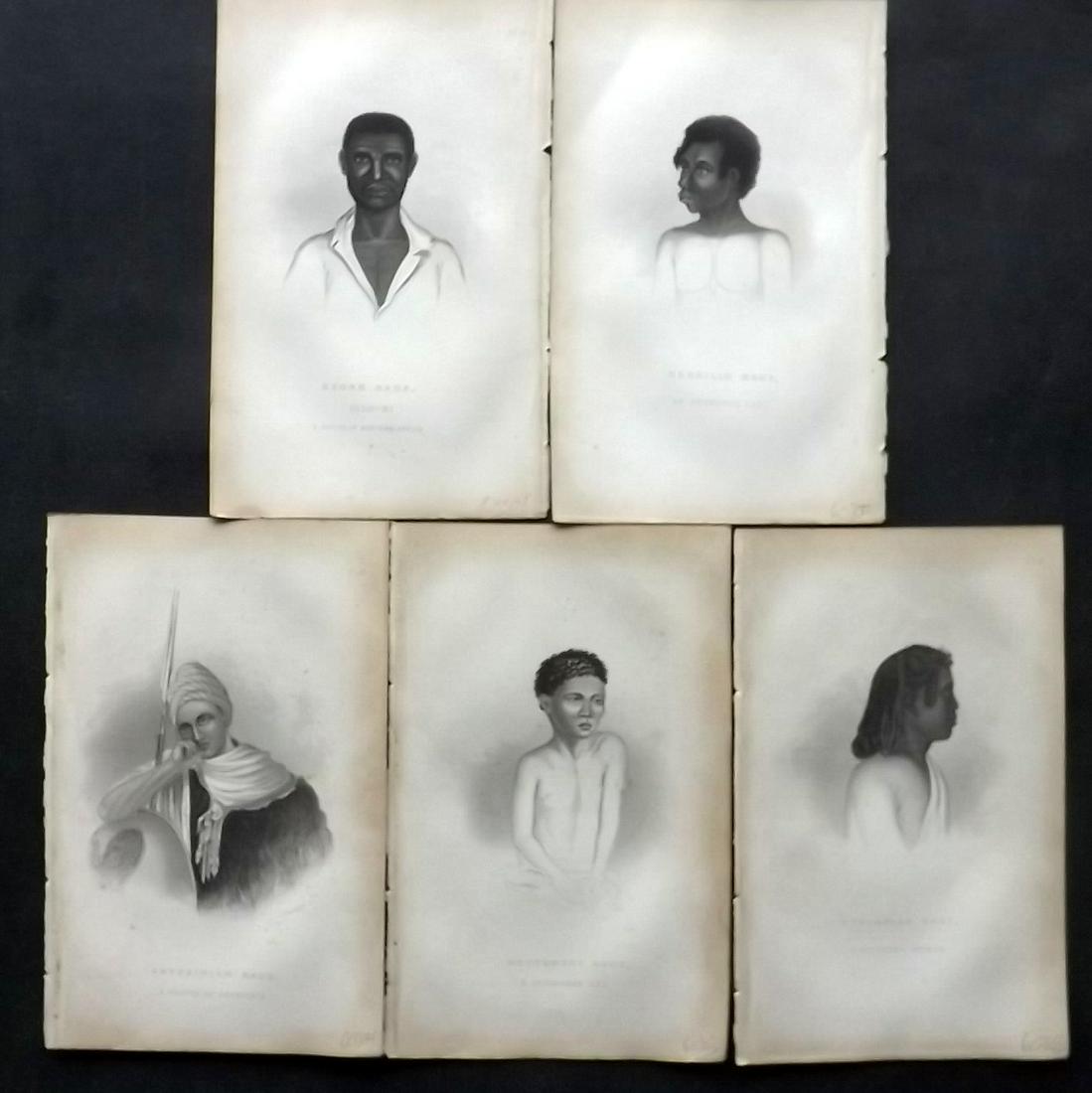 Pickering, Charles 1850 Lot of 5 Africa Natives (1 of 2)
