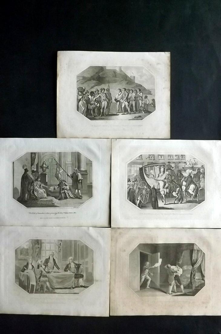 Lyttleton, George 1810 Lot of 5 Historical, Military: Copper Plates Published 1810, London for "The History of England..." by George Courtney Lyttleton. Paper Size: 10.5 x 8 inch (27 x 20cm) Some margin toning in parts. Good Condition