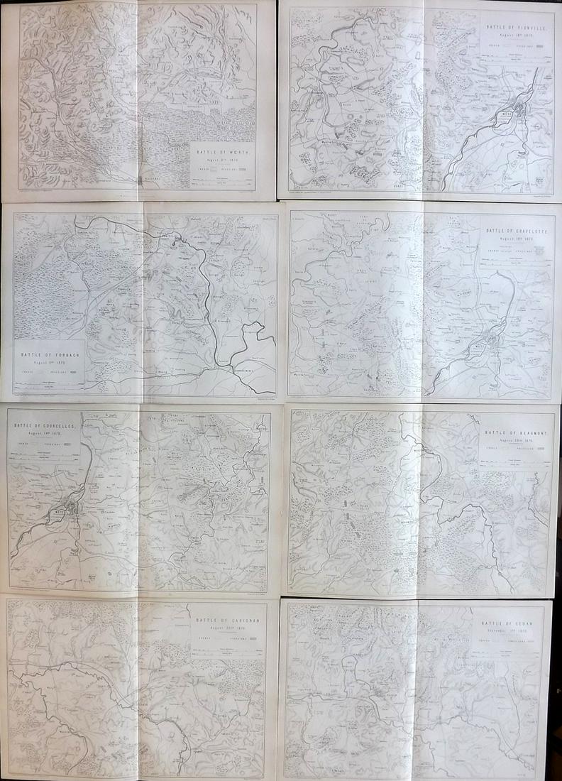 Hozier, Henry 1872 Lot of 8 Franco-Prussian War Maps (1 of 2)