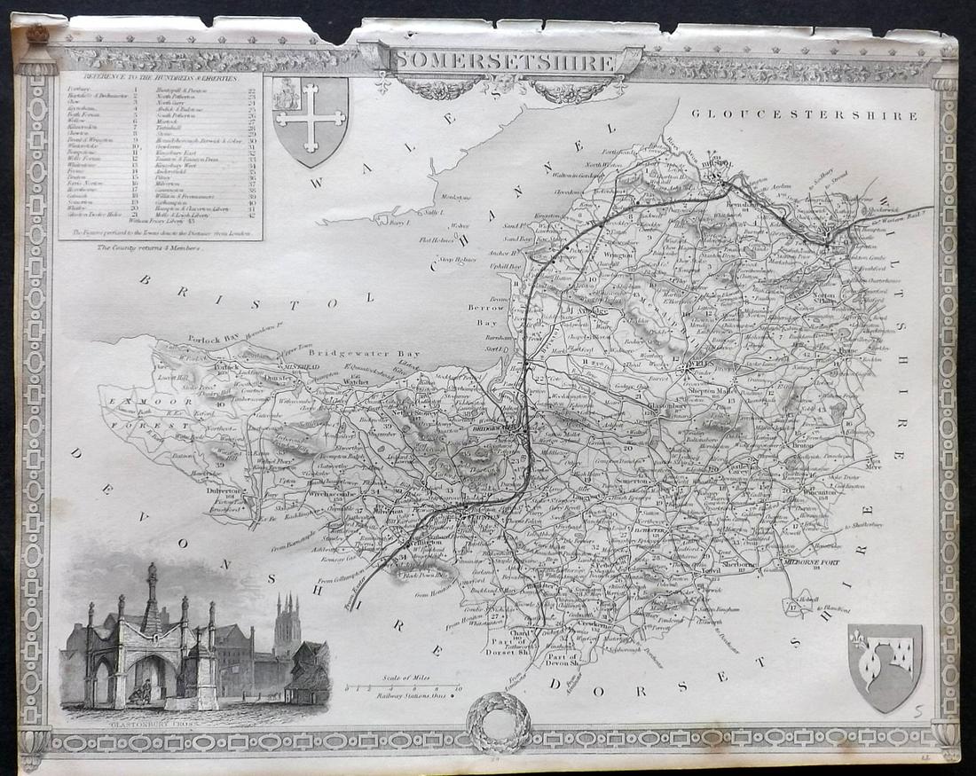 Moule, Thomas C1840 British Map. Somersetshire (1 of 2)