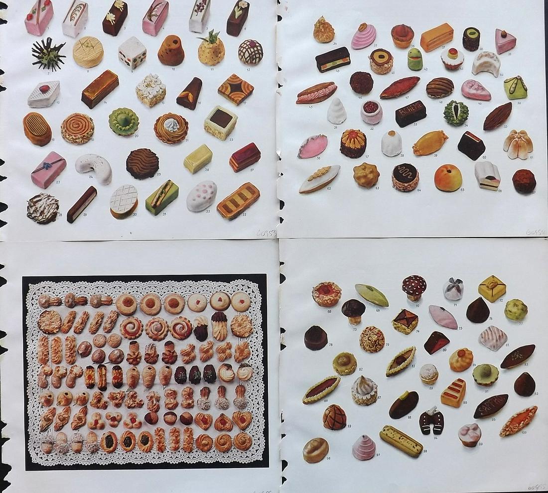 Weber, Johannes 1923 Lot of 4 Food Prints. Cakes (1 of 2)