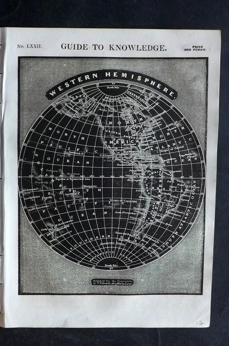 Pinnock & Archer 1833 Map. Western Hemisphere (1 of 2)