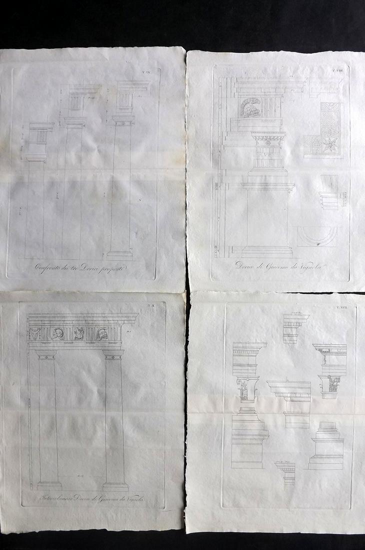 Ginesi, Antonio 1835 Lot 4 Architectural Prints Columns: Etchings Published 1835, Florence for "Nuovo Corso d'Architettura Civile" by Antonio Ginesi. Centre fold as published. Paper Size: 13 x 10 inch (33 x 25cm) Good Condition
